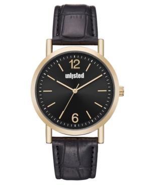 Unlisted Men's Black Synthetic Leather Sport Watch, 36mm