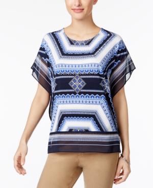 Jm Collection Studded Butterfly-sleeve Top, Only At Macy's