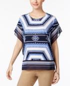 Jm Collection Studded Butterfly-sleeve Top, Only At Macy's