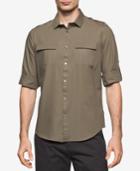 Calvin Klein Men's Slim-fit Utility D-ring Cotton Shirt