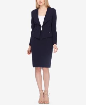 Tahari Asl Rivet-detail Kiss-front Skirt Suit