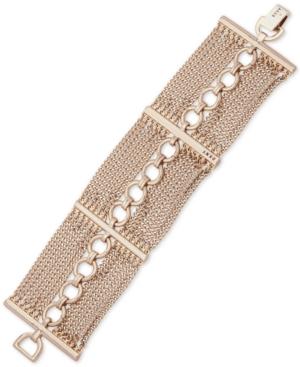 Dkny Gold-tone Link & Mesh Flex Bracelet