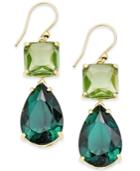 Kate Spade New York Gold-tone Green Crystal Drop Earrings