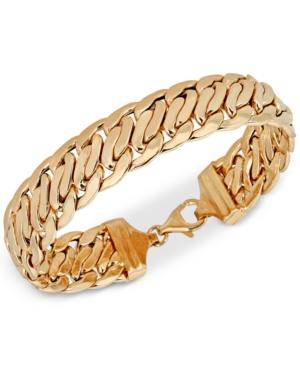 Wide Fancy Link Chain Bracelet In 14k Gold