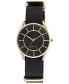 Nine West Women's Black Imitation Leather Strap Watch 36mm Nw-1942bkbk