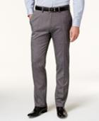 Kenneth Cole Reaction Men's Black & Charcoal Tic-weave Slim-fit Dress Pants