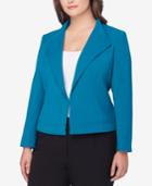 Tahari Asl Plus Size Wing-collar Seamed Jacket