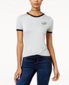 Rebellious One Juniors' Daisy Tulip-hem Ringer T-shirt
