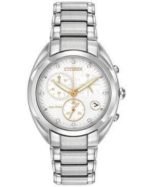 Citizen Women's Chronograph Celestial Eco-drive Diamond Accent Stainless Steel Bracelet Watch 35mm Fb1390-53a