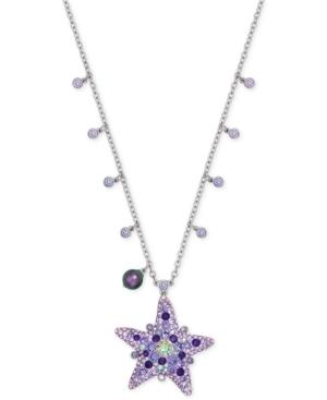 Swarovski Silver-tone Multi-crystal Starfish Long Pendant Necklace