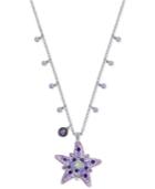 Swarovski Silver-tone Multi-crystal Starfish Long Pendant Necklace