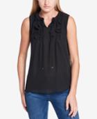 Tommy Hilfiger Sleeveless Ruffled Top, Created For Macy's