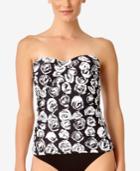 Anne Cole Coming Up Roses Printed Twist-front Shirred Tankini Top Women's Swimsuit