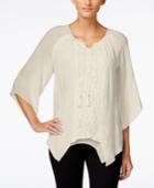 Style & Co. Lace Handkerchief-hem Peasant Top, Only At Macy's
