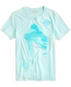 Guess Men's Embroidered Acid-wash Cotton T-shirt