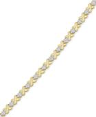 Diamond Accent X Link Bracelet In Gold Over Silver-plated Brass