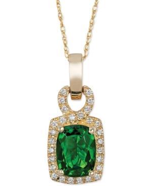 Le Vian Chrome Diopside (1-1/3 Ct. T.w.) And Diamond (1/8 Ct. T.w.) Pendant Necklace In 14k Gold
