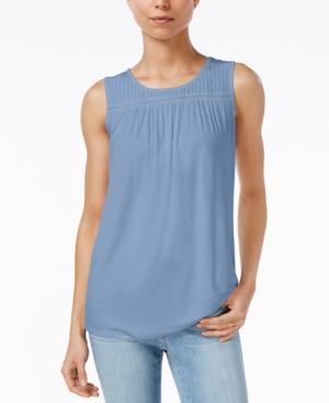 Maison Jules Pleated Crochet Tank, Only At Macy's
