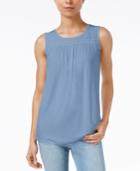 Maison Jules Pleated Crochet Tank, Only At Macy's