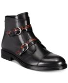 Roberto Cavalli Men's Cap-toe Boot With Snakeskin Buckle Men's Shoes