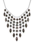 Lucky Brand Silver-tone Mother-of-pearl-look Statement Necklace