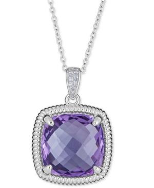 Blue Topaz (10 Ct. T.w.) & Diamond Accent Necklace In Sterling Silver, 16 + 2 Extender (also Available In Smoky Quartz, Amethyst & Mystic Topaz)