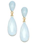 Inc International Concepts Gold-tone Blue Stone Large Double Teardrop Earrings, Only At Macy's