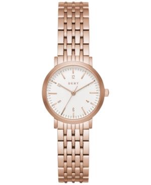 Dkny Women's Dress Case Rose Gold-tone Stainless Steel Bracelet Watch 28mm Ny2511