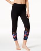 Gaiam Om Lux Printed Mesh-inset Capri Leggings