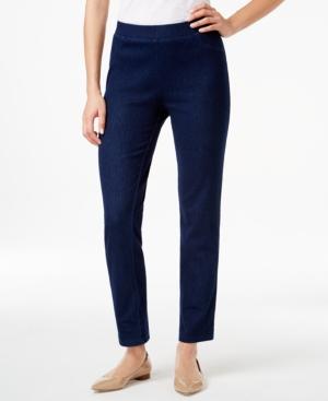 Alfred Dunner Pull-on Straight-leg Denim Pants