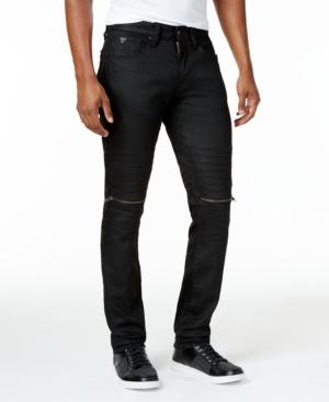 Guess Men's Black Winslow Moto Jeans