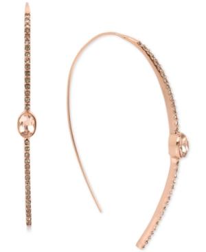 Kenneth Cole New York Rose Gold-tone Pink Crystal Stick Linear Drop Earrings