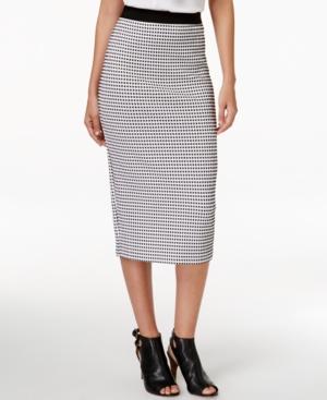 Alfani Petite Gingham-print Midi Skirt, Only At Macy's