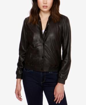 Lucky Brand Leather Bomber Jacket