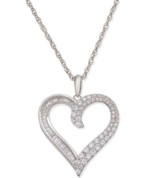 Diamond Heart Pendant Necklace (1/2 Ct. T.w.) In 14k White Gold