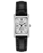 Caravelle New York By Bulova Women's Black Leather Strap Watch 21x33mm