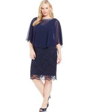 Patra Plus Size Lace Capelet Dress