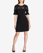 Tommy Hilfiger Lace-trimmed Ruffle-sleeve Dress