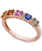 Multi-sapphire (1 Ct. T.w.) & Diamond Accent Ring In 14k Rose Gold