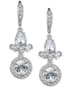 Givenchy Silver-tone Crystal And Pave Drop Earrings