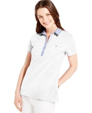 Tommy Hilfiger Chambray Collar Polo Shirt