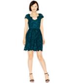 Betsey Johnson Cap-sleeve Lace Party Dress