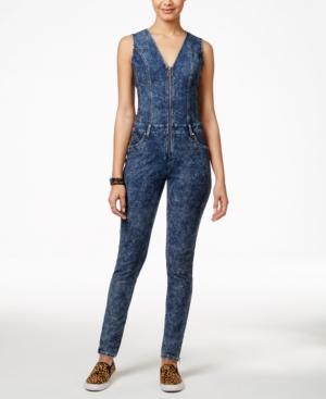 Marilyn Monroe Juniors' Sleeveless Denim Jumpsuit