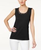 Karen Scott Studded Tank Top, Only At Macy's