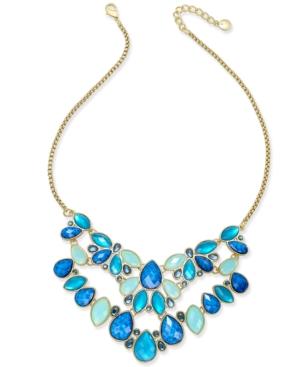 Charter Club Gold-tone Blue Stone Statement Necklace, Only At Macy's