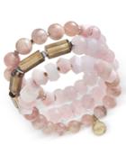 Paul & Pitu Naturally Silver-tone 3-pc. Multi-stone Stretch Bracelet