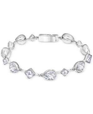 Swarovski Silver-tone Multi-crystal Link Bracelet