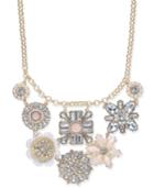 Inc International Concepts Gold-tone Multi-flower Statement Necklace, 17 + 3 Extender, Created For Macy's