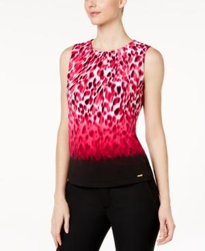 Calvin Klein Ombre Pleat-neck Top