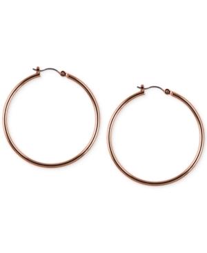 Nine West Rose Gold-tone Extra Large Hoop Earrings
